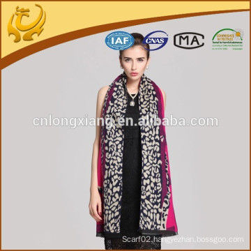 2015 Latest Kashmiri-Shawls For Wholesale Yarn Dyed Leopard Design Suitable For Womens In The Winter